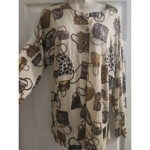 Terani Womens Gold Sparkly Purse Cardigan Vintage Size XL